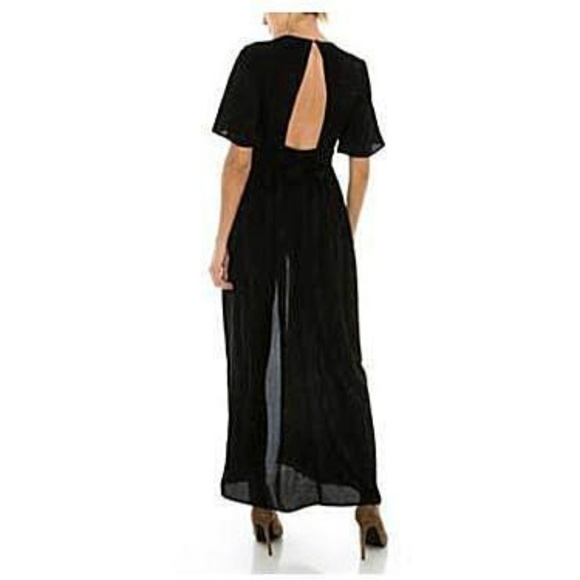 Black Kimono Maxi Romper - Picture 3 of 5